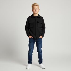 Boys Amnesia Black Button Down Thick Sweater size M (10-12)
